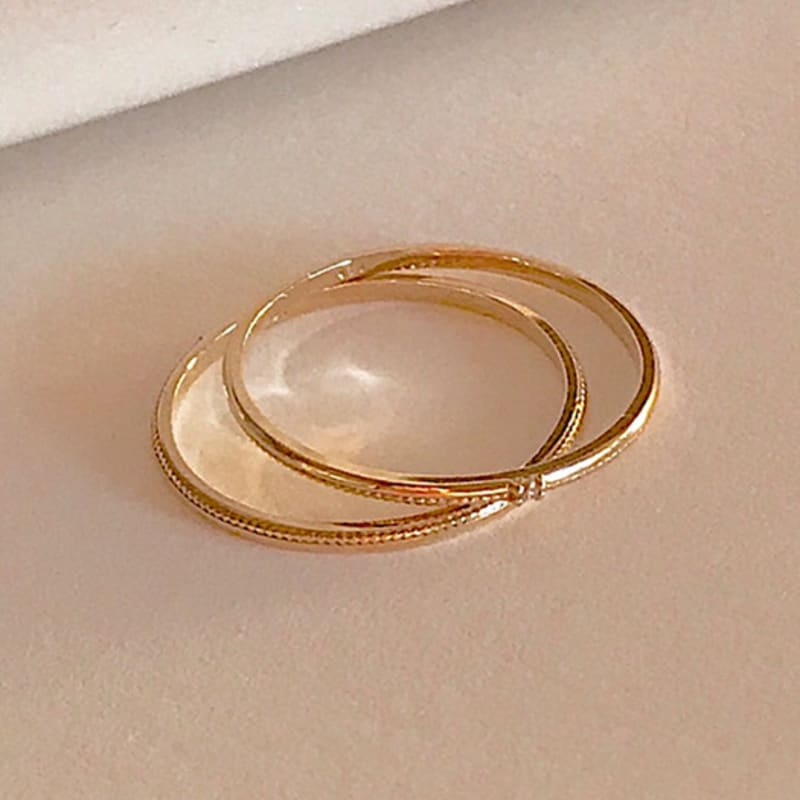 Bague d'amitié en or taupe 14k - Minja, bague cubique