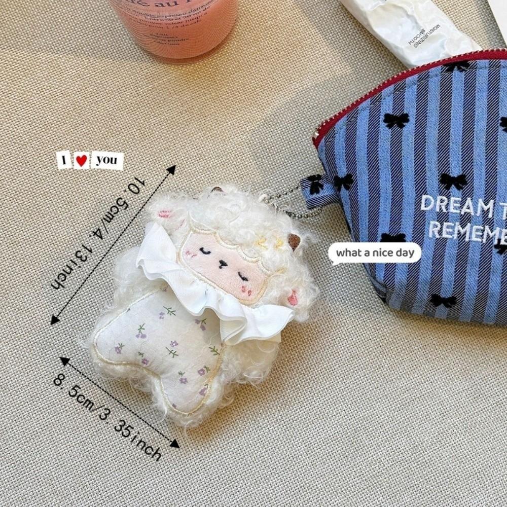 Creative Curly-haired Lamb Keychain Cute Purse Charm New Sheep Doll Pendant for Students Girls