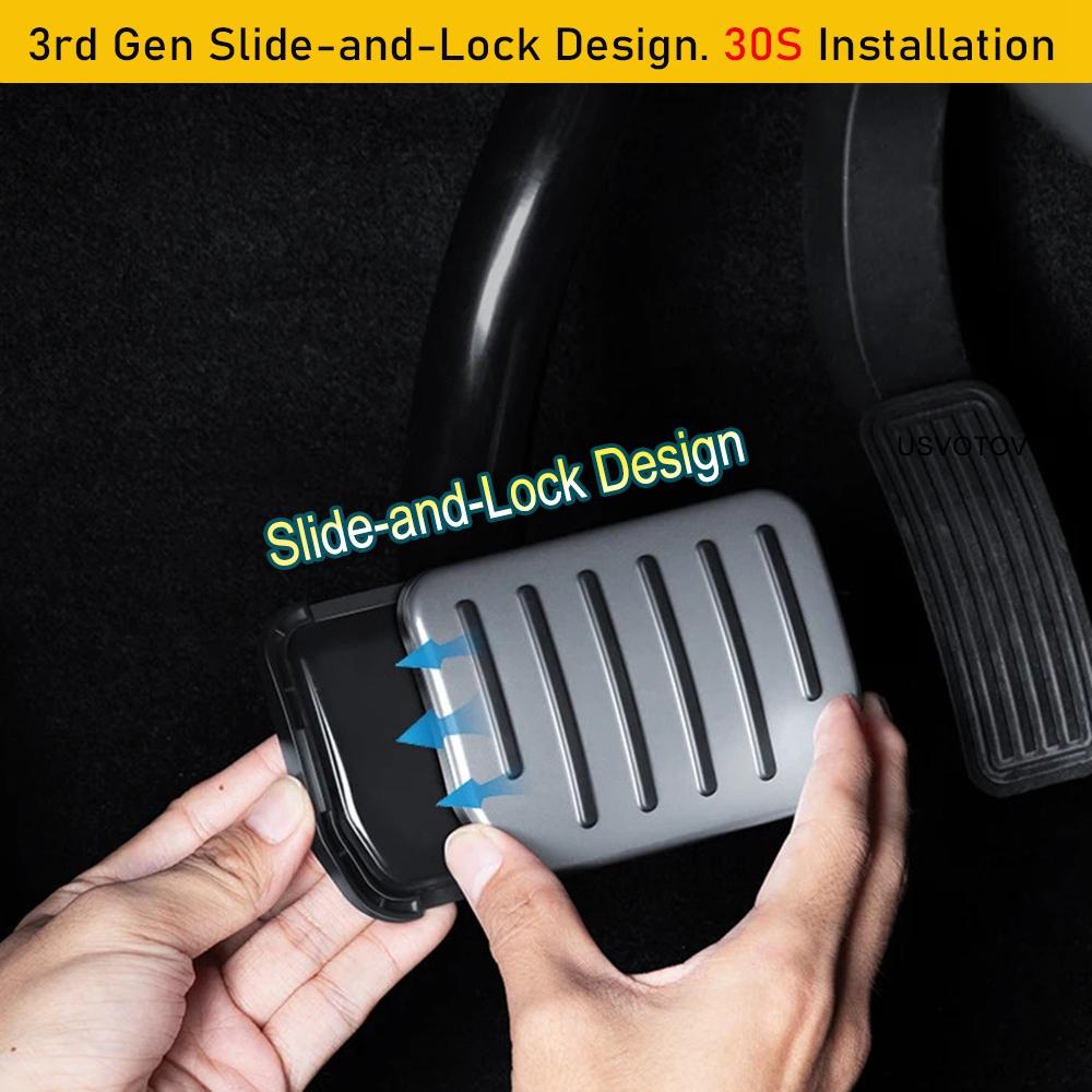 30S Easy Install Performance Pedal Pads Cover Foot Aluminum Non-Slip Pedals Accessories for Tesla Model Y 3 Highland 2025 2025