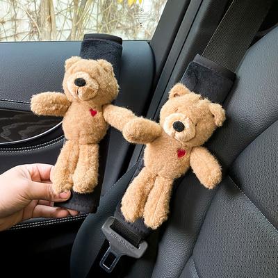 1 Pairs Car Safety Belt Shoulder Cover Cute Cartoon Car Safety Belt Anti Strangulation Protective Sleeve Interior