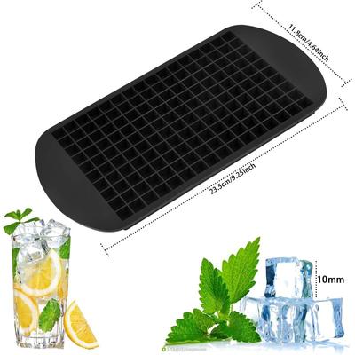 Silikonowa forma do kostek lodu, kwadratowe foremki na 160 mini kostek lodu, formy do kostek lodu na galaretkę, mleko, sok, koktajle, whisky