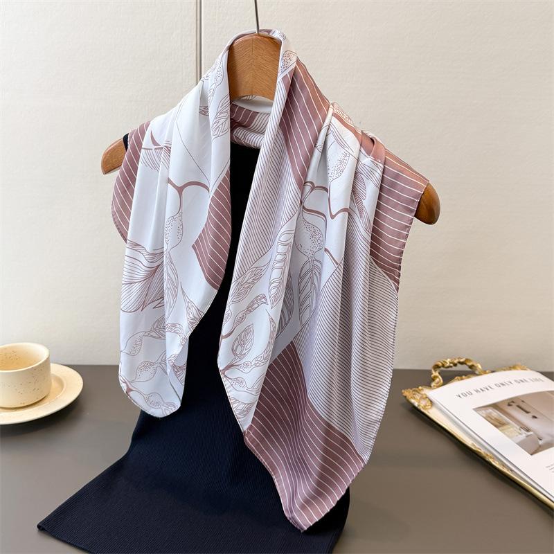 Luxury Satin Silk Shawl Square Women Scarf Tie Wraps Neckerchief Scarves Lady Headband Bandana Foulard 70x70cm