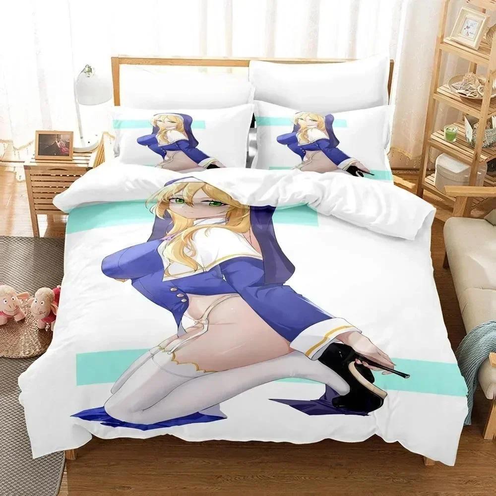 3D Print Anime Bed Sheet Set Engage Kiss Bedding Set Single Twin Full Queen King Size Bed Set Adult Kid Bedroom Duvet Cover Sets