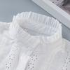 White Polyester Fashion Collar Insert Unique Patterns Lightweight Breathable Layering Piece