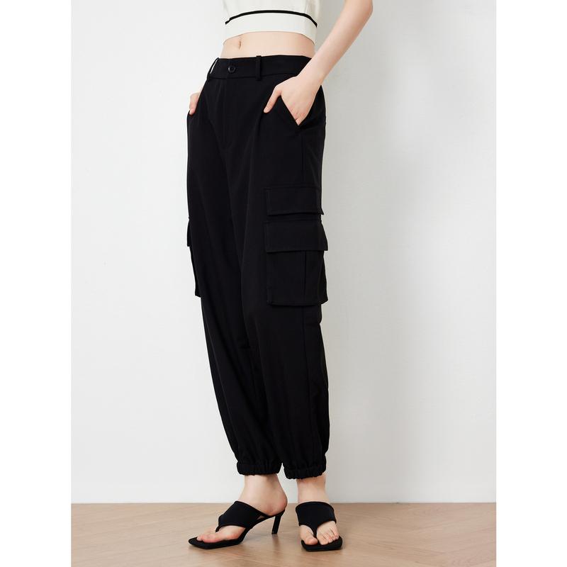 JZ Jiuzi Women's Spring and Autumn New Workwear Style Casual Pants JWDC11018