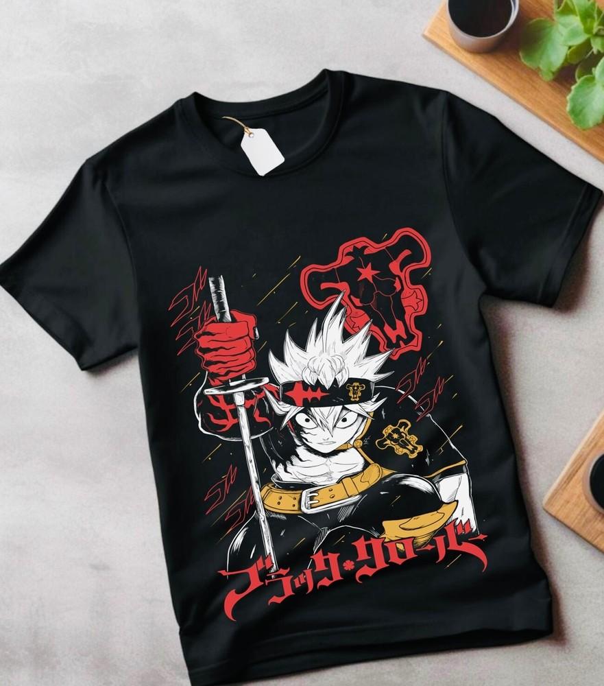 

Black Clover Asta Yuno Anime Manga Tshirt Anime Manga Black Shirt gift kids 2XL