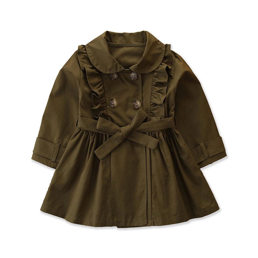 Batole Dětské Dětské Dívčí Trenčkot Větrovka Bunda s dlouhým rukávem Outwear