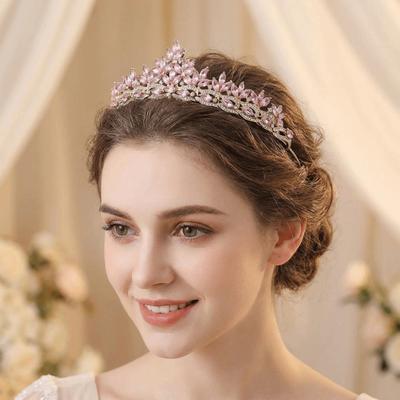 Sparkling Baroque Crystal Crown Gorgeous Elegant Baroque Queen Tiaras Shiny Vintage Luxury Crystal Tiara Bridal Celebration