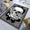 Black and White Skull Art Print Carpet for Living Room Bedroom Bedside Sofa Table Floor Mat Home Area Rug Decor Large Size