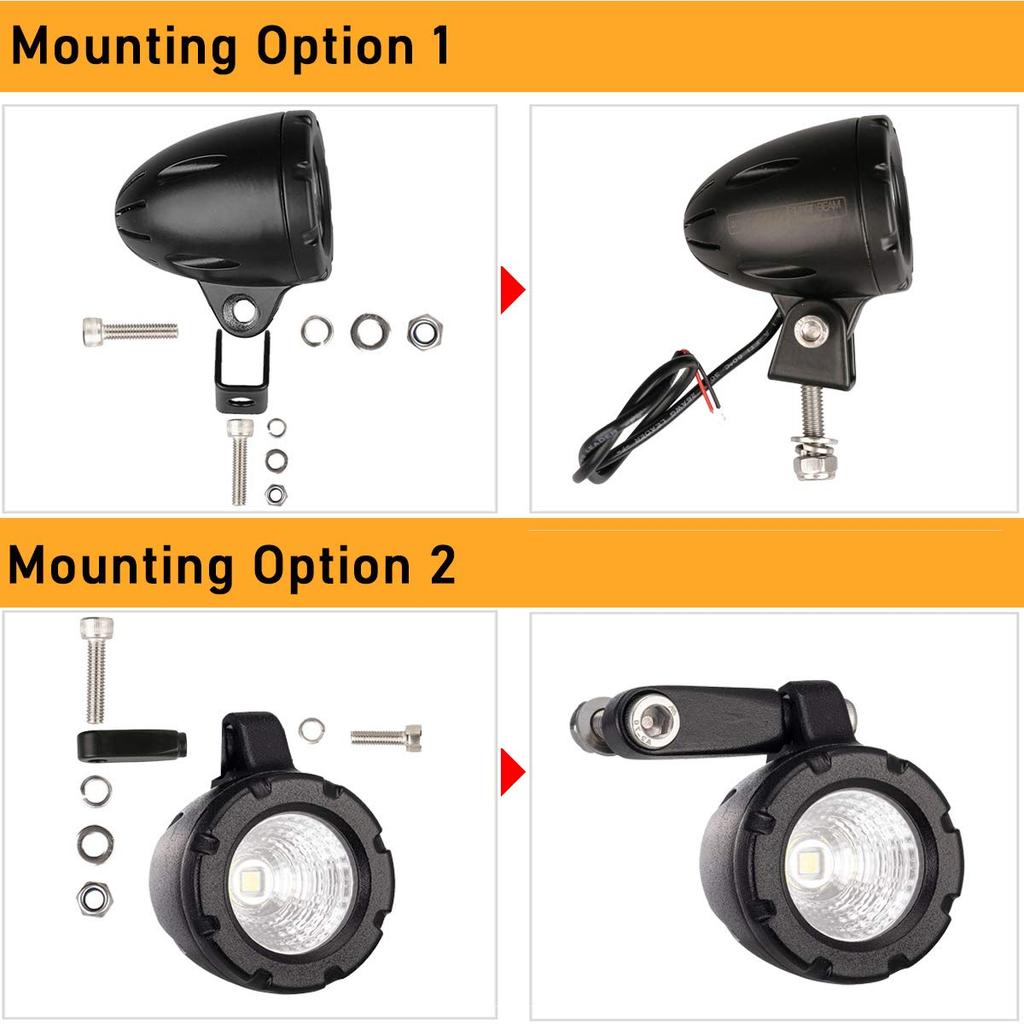 Lightronic Mini LED Work Light, Round Shape, Motorcycle Auxiliary Light, 5 W, Fog Light,