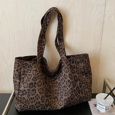 Sac à bandoulière mode imprimé léopard grande capacité niche pour femmes automne nouveau sac fourre-tout simple personnalisé