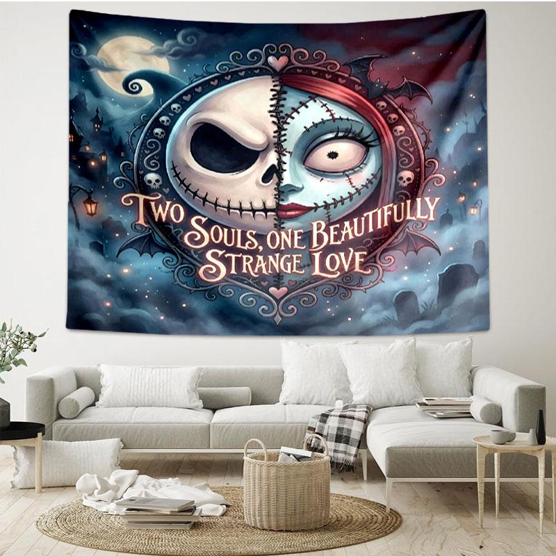 The Nightmare Before Christmas Print Tapestry - Portable Wall Decor Cloth, for Home, Dorm, Travel, Bedroom, Living Room - Ideal Birthday Housewarming 