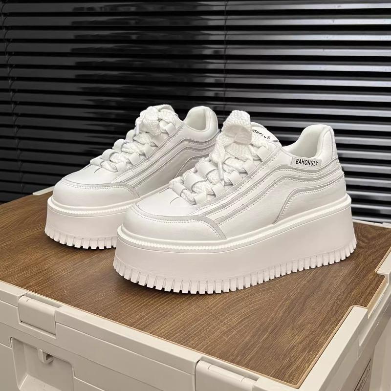 Thick-soled heightening little white shoes women's autumn new versatile muffin shoes fashion college style casual shoes women