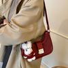 High-end Casual Shoulder Bag for Women Trendy Patchwork Buckle Crossbody Bags Retro Large Capacity Suede Female Handbags