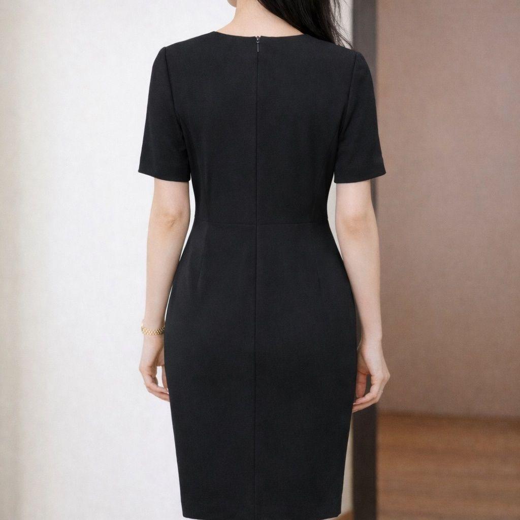 Elegant Slimming Workwear Dress for Front Desk and Beauty Therapist
