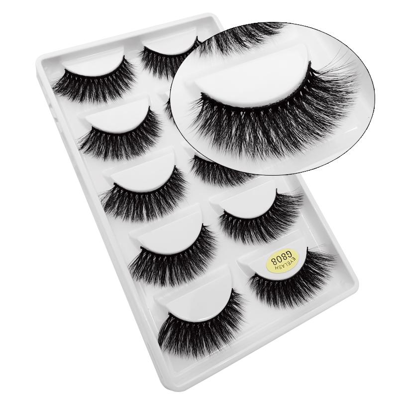 3/5 Pairs 3D Faux Mink Hair Soft Eyelashes Natural Thick Long False Eyelashes Dramatic Fake Lashes Handmade Eyelashes Faux Cils