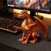 Office Table Sculpture Dragon Resin Statue, Sitting Wyvern Sculpture, 3D Medieval Figurine, Fantasy Desktop Dragons Props Ornament for Game