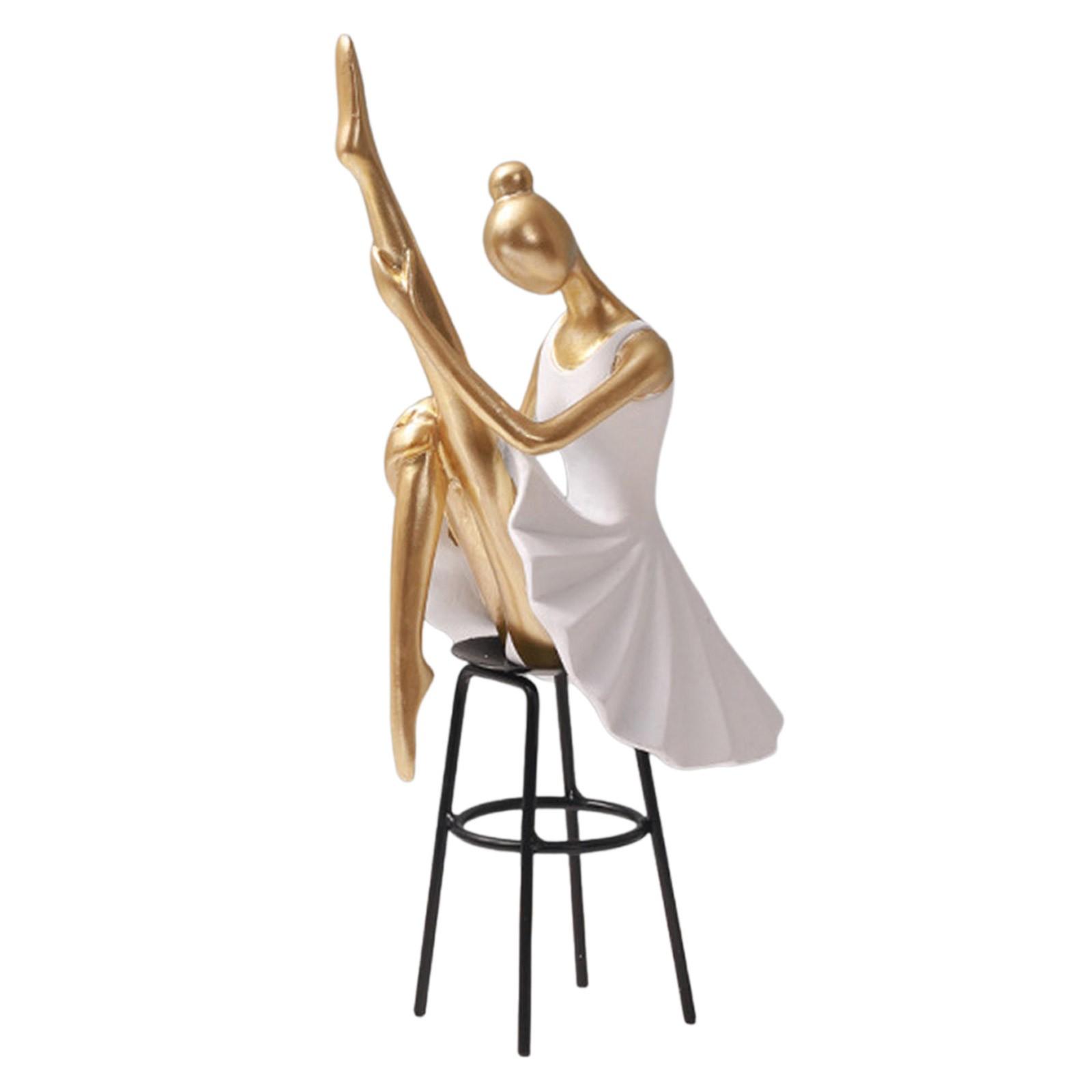 

Elegant Ballet Girl Statue Desktop Ornaments Dancing Girl Resin Figurine Art Sculpture Decoration For Living Room Wine Cabinet One Size