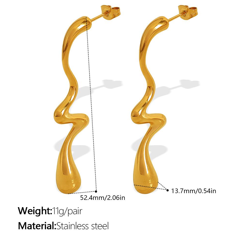 Yori New Unique Design Exaggerated Stud Earrings Bright Anti Allergy Waterproof Charm Texture High Quality Jewelry