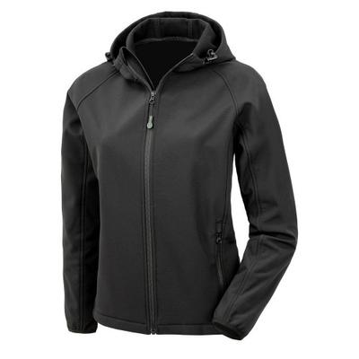 Bedruckbare 3-lagige Softshelljacke mit Kapuze für Damen
