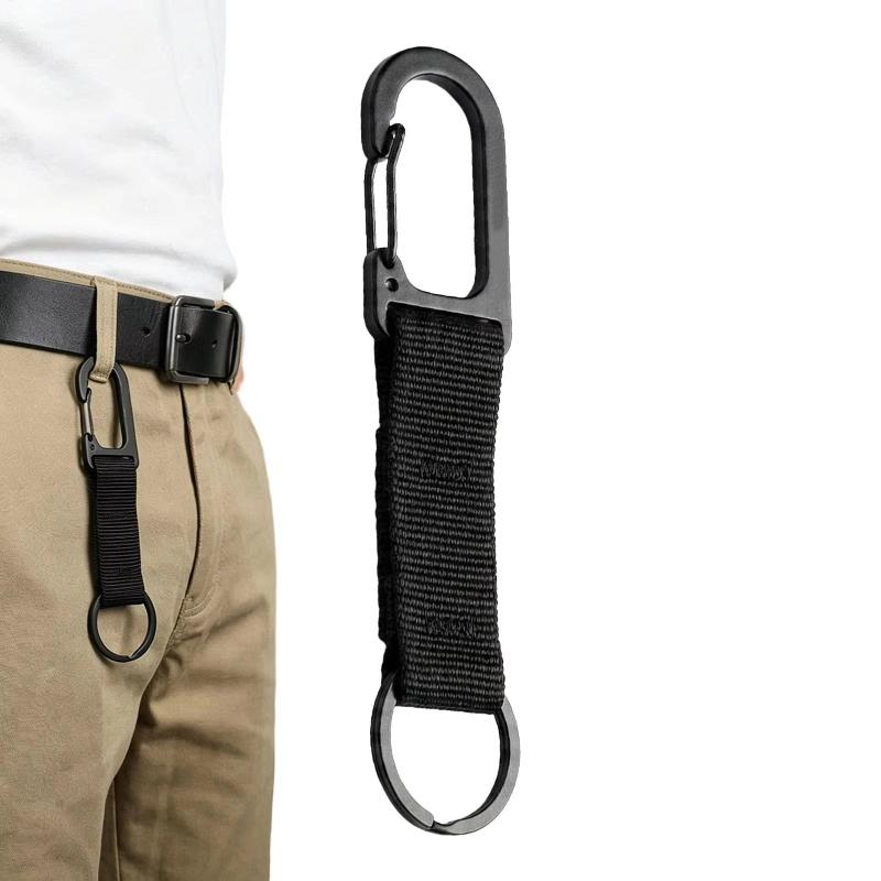 Mosquetão com Mola de Fita Mosquetão Clip Rápido Argola de Chaveiro Chaveiro Acessório de Mochila Para Acampamento ao Ar Livre Caminhada Equipamento EDC