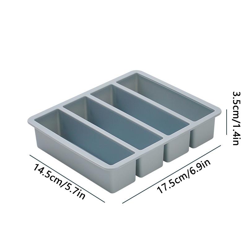 4 Grid Long Strip Ice-tray Ice Cube Tray Long Ice Stick Tray Silicone with Lid Rectangular Easy Release Ice Mold Bar Tools