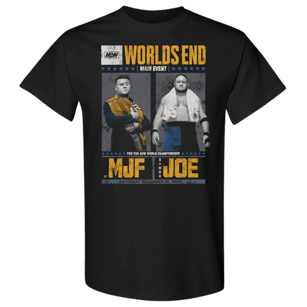 AEW WORLDS END 2023 KAMP MJF VS SAMOA JOE AEW Officiel T-shirt Unisex T-shirt Grafisk T-shirt