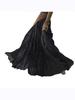 Autumn Plus Size Women's A-line Skirt - Pleated Forest Style, Cotton-Linen Texture, High Waist, Slimming, Long Hem