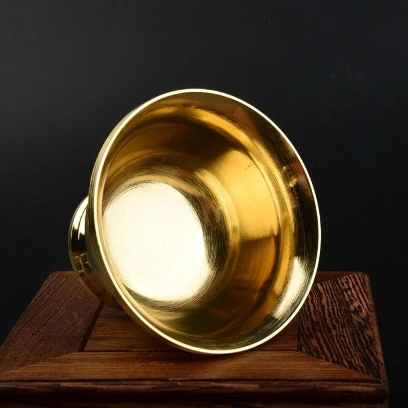 Pure Copper Drinking Bowl Brass Small Auspicious Tibetan Holy Creative Water Cup Tea  Golden Home's Gift Decorative Buddhist