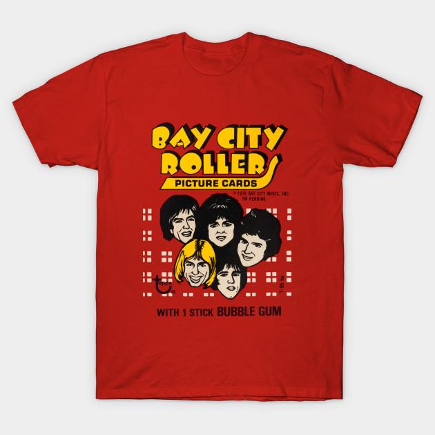 Men Black Print T-shirt Bay City Rollers - S-A-T-U-R-D-A-Y Night !! No-Cut Transfer Paper Print Cotton Tshirt L красный