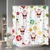Christmas Shower Curtain Santa Claus Snowman Moose Cartoon Christmas Tree Winter Home Polyester Fabric Bathroom Decor Curtains