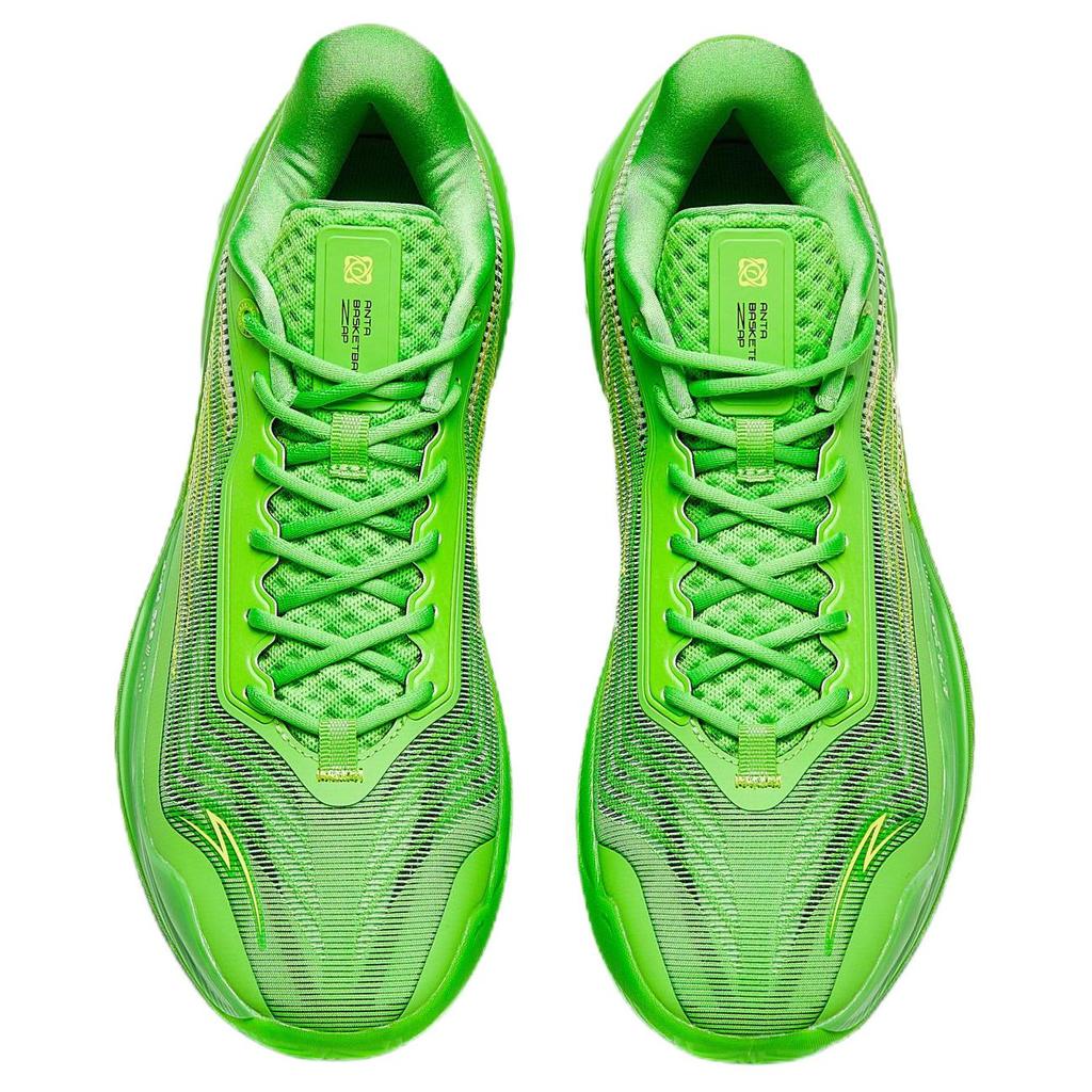Anta Zap 3 Cushioning, Wear Resistant Low top Front Fork Carbon Plate Basketball Shoes Men's Green Gold Sneakers 912531110Q-5