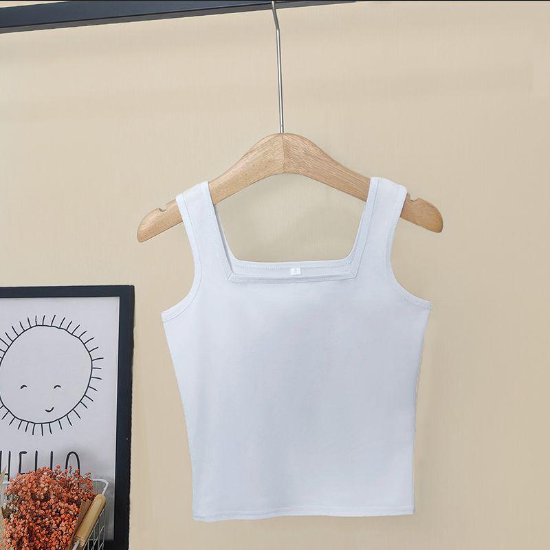 

Black Spaghetti Strap Square Neck Tank Top - Stylish, Tight-fitting, Short Outerwear for Women S
