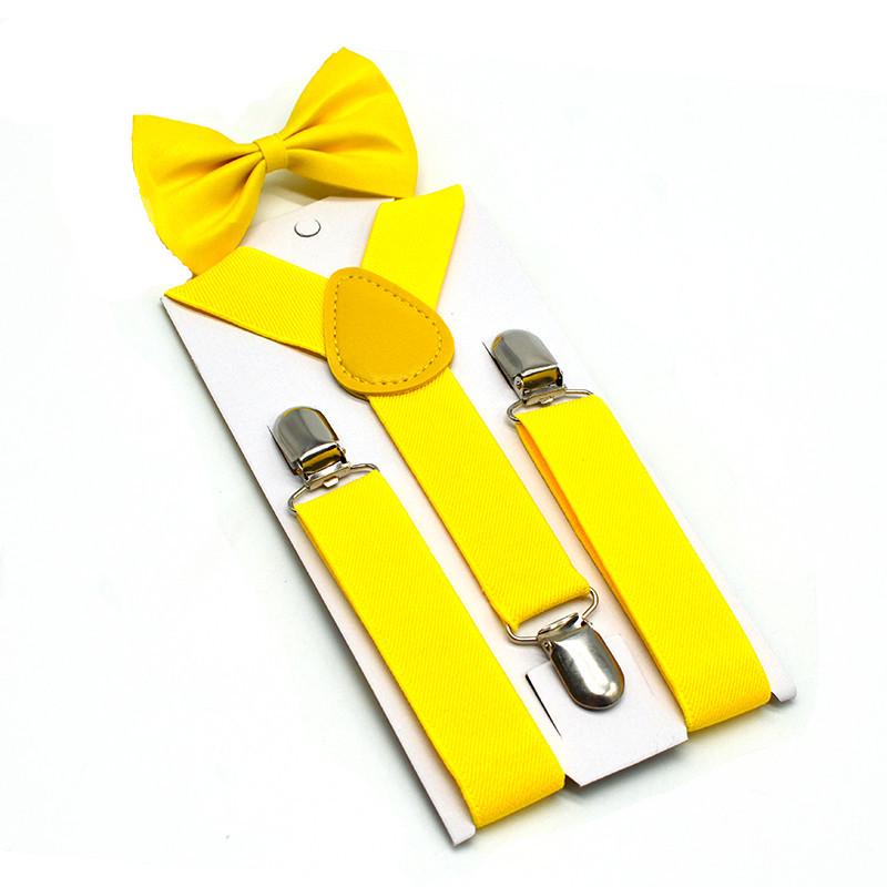 Unisex Kids' Y-Shape Suspenders & Bow Tie Set – 3-Clip Design for Boys & Girls