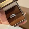 Women Italian Brushed Harp Lace Ring Luxury Stackable Openwork Diamond Ring Simple and Elegant Fashion Jewelry