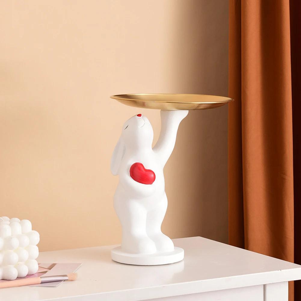 Resin Eisbär Schlüsselhalter Statue Kreative Figur Heim Büro Desktop Aufbewahrung Obstschale Süßigkeiten Kleinkram Tablett Ornamente Dekor