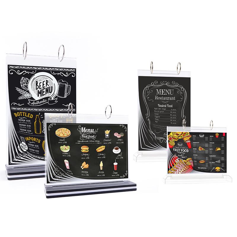 Card Doctor Acrylic Flip Page Table Sign: High-Definition Pull-Out Menu and Product Display for Wine & Drinks
