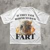 Maglietta Stampata Meme Gatto Divertente Fart Gatto Vintage Abbigliamento Donna Moda Manica Corta Casual Maglietta da Donna Top Abbigliamento