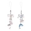 Delicate Beaded Keychain with Delicate Dolphin Decoration Elegant Phone Pendant Unique Keyring for Woman Girls