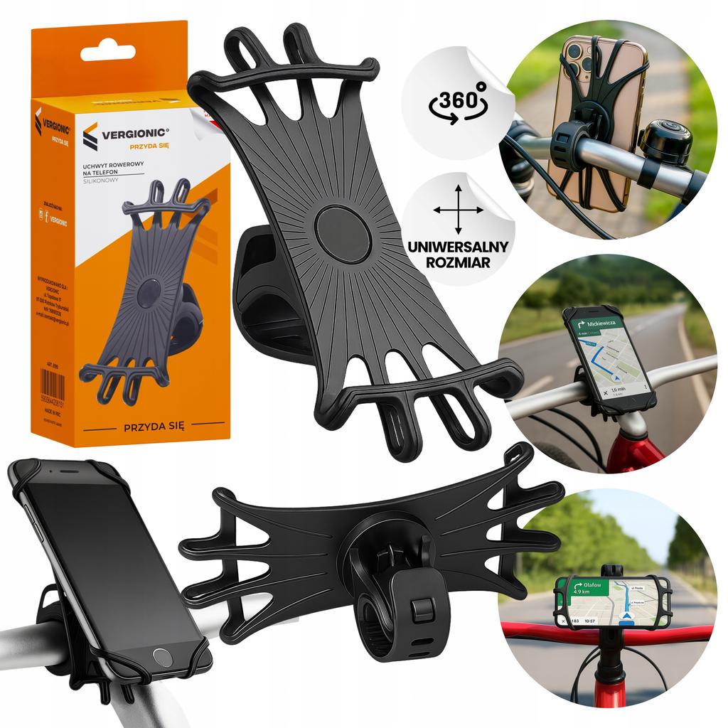 Uchwyt Rowerowy Na Telefon Silikonowy Stabilny Na Kierownicę