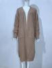 Solid Color Women's Knitted Mid-length Cardigan with Pockets