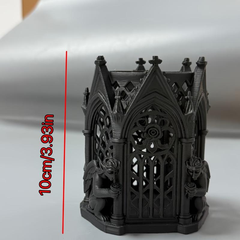 2026 New Sale Black Gothic Style Pen Holder Ornament for Home And Office Decor Cool Gift Unique Storage Item чёрный