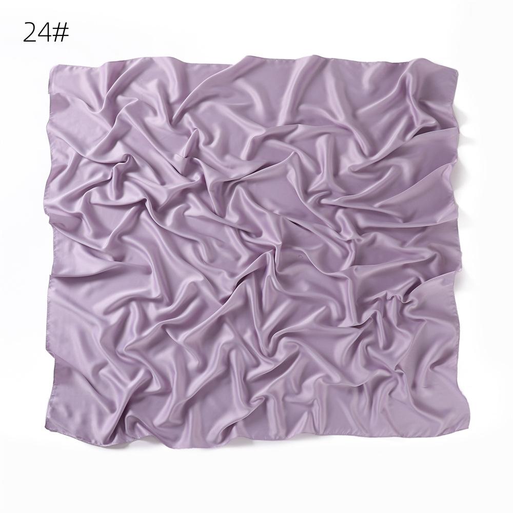 115*115cm Premium Satin Square Scarf Good Quality Silk Muslim Women Hijab Good Stitching Scarves Turkey Turban Ramadan Hijabs
