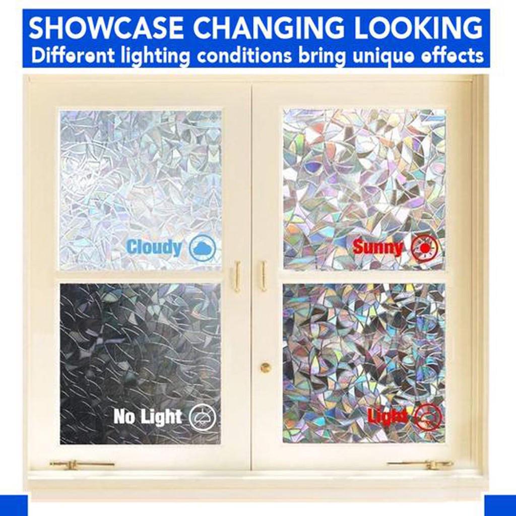 Regenbogen-reflektierende 3D-Fensterfolie, Dekor, Privatsphäre, statische Haftung, Glasaufkleber