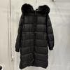 Womens Mid-Length Down Coat With Detachable Hood Waist Belt Warm Thick Winter Outerwear In Black Beige Caramel Coffee