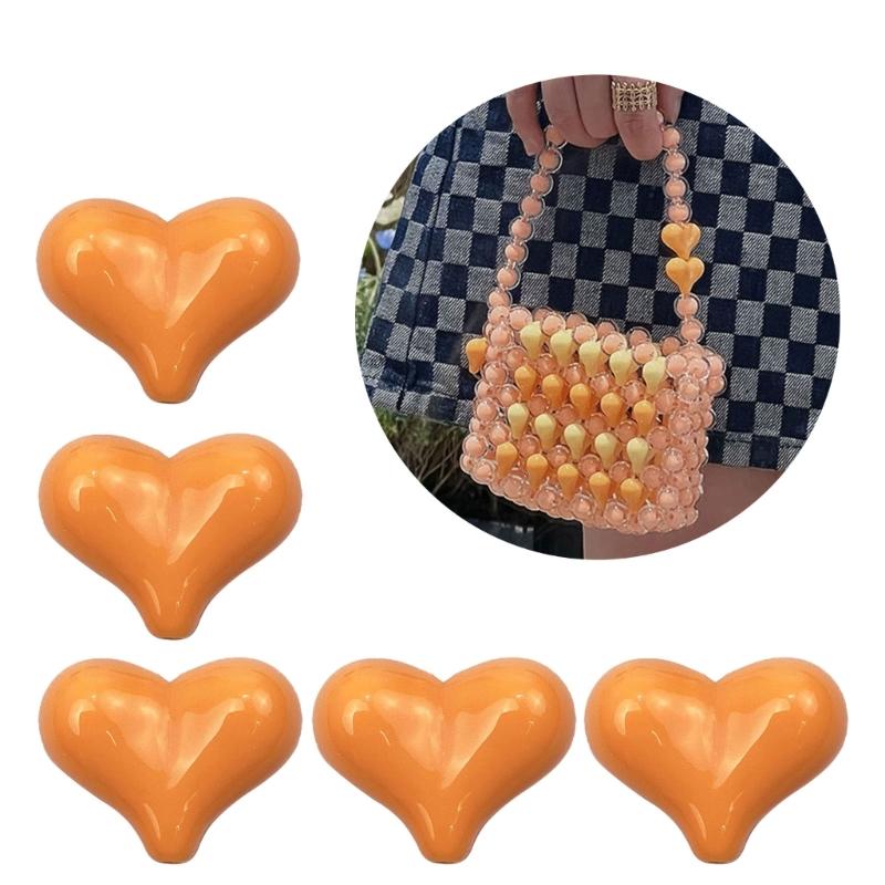 Herz Lose Perlen Acryl Herz Perle Abstandshalterperlen für DIY Handy Handgelenkband Armbänder Ohrringe Schmuckherstellung Zubehör