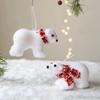 2pcs Cute Christmas Bear Pendant Mini Simulated Polar Bear  New Year Festival Gifts