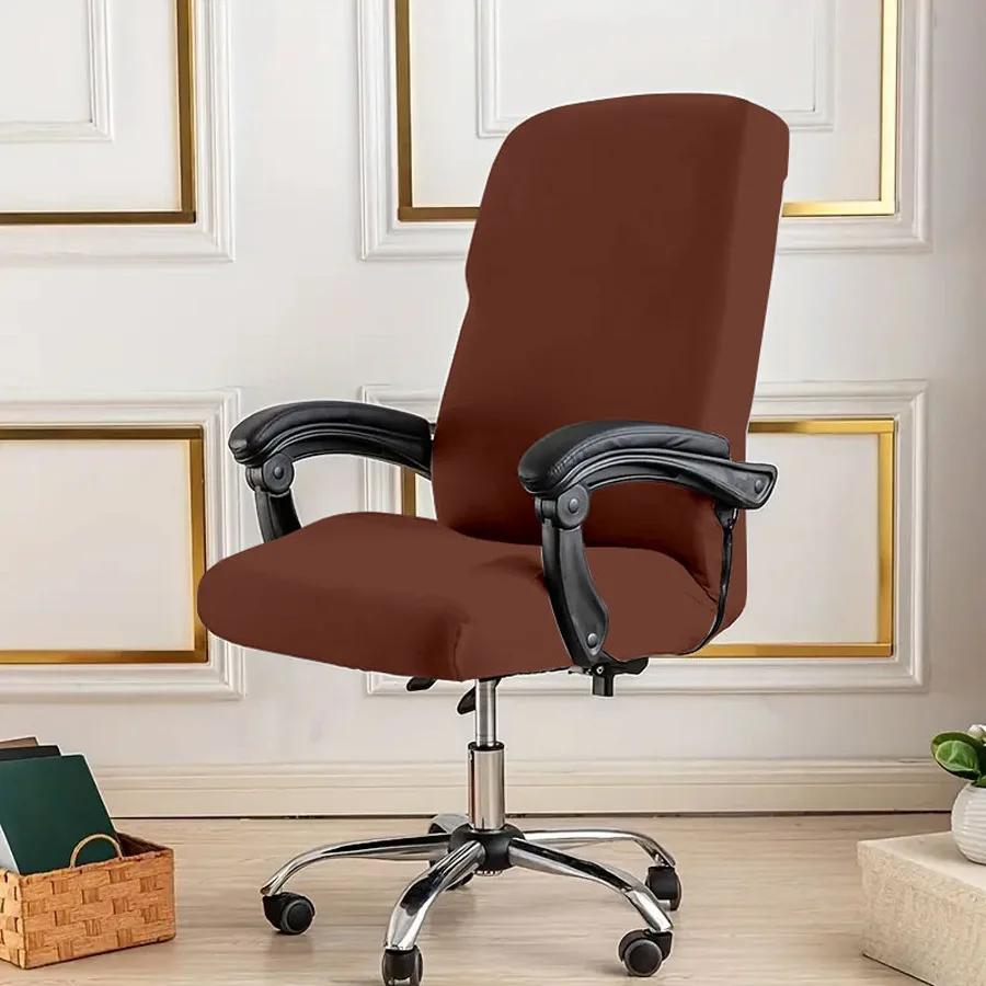 Elastic Zippered Office Chair Cover Durable Dust-proof Minimalist Gaming Chair Slipcover Solid Color Supply Chair Protector