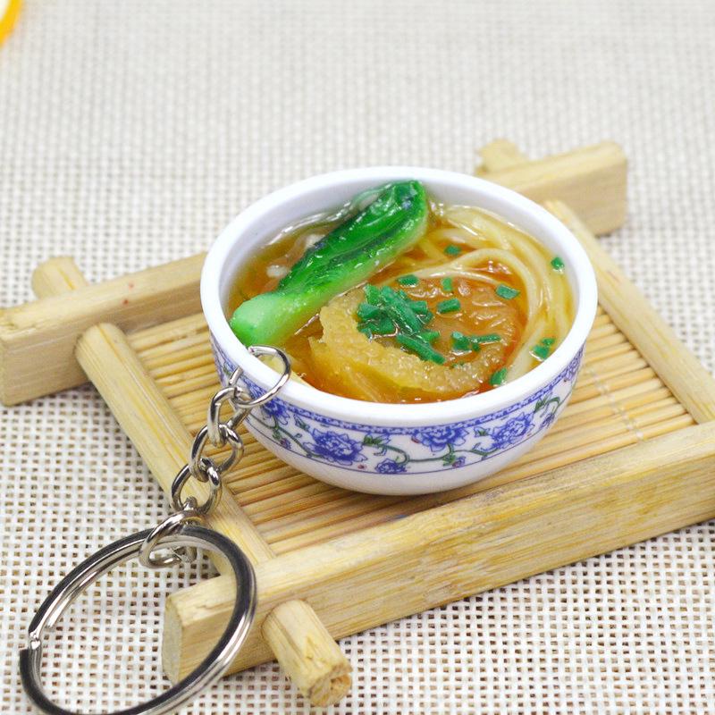Kids' Mini Kitchenware: Noodle Bowl Keychain Fun Toy & Student Souvenir
