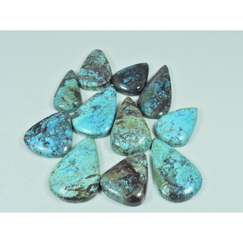 230Cts. Natural Shattuckite Pear Shape Cabochon Loose Gemstone 11 Pcs Lot C-3922